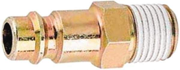 Prevost - 3/8 Male NPT European High Flow Pneumatic Hose Plug - Zinc-Plated Nitrited Steel, 7.2mm Body Diam - Eagle Tool & Supply