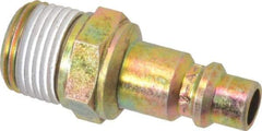 Prevost - 1/2 Male NPT Industrial Pneumatic Hose Connector - Zinc-Plated Nitrited Steel, 3/8" Body Diam - Eagle Tool & Supply