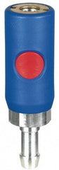 Prevost - Hose Barb Tru-Flate Automotive Pneumatic Hose Coupler - Composite, 1/4" Body Diam, 3/8" Hose ID - Eagle Tool & Supply