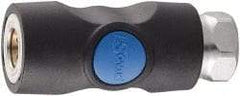Prevost - 3/8 Female NPT Industrial Pneumatic Hose Safety Coupler - Composite, 1/4" Body Diam - Eagle Tool & Supply