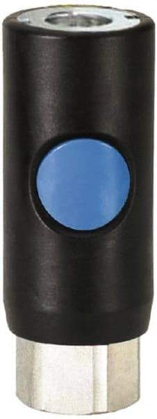 Prevost - 1/4 Female NPT Industrial Pneumatic Hose Safety Coupler - Composite, 3/8" Body Diam - Eagle Tool & Supply