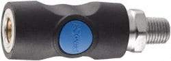 Prevost - 3/8 Male NPT Industrial Pneumatic Hose Safety Coupler - Composite, 1/4" Body Diam - Eagle Tool & Supply