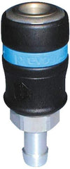 Prevost - Hose Barb Industrial Pneumatic Hose Safety Coupler - Fiber Glass, 1/2" Body Diam, 3/8" Hose ID - Eagle Tool & Supply