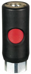 Prevost - 1/4 Female NPT Tru-Flate Automotive Pneumatic Hose Safety Coupler - Composite, 1/4" Body Diam - Eagle Tool & Supply