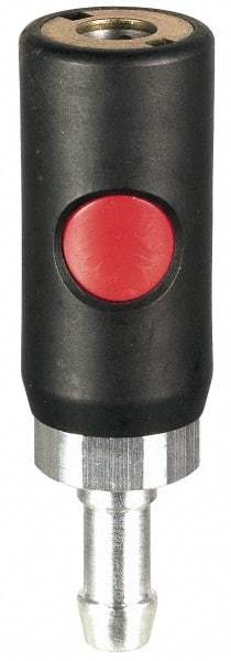 Prevost - Hose Barb Tru-Flate Automotive Pneumatic Hose Safety Coupler - Composite, 1/4" Body Diam, 1/4" Hose ID - Eagle Tool & Supply