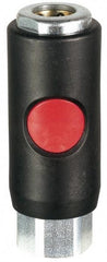 Prevost - 1/4 Female NPT Tru-Flate Automotive Pneumatic Hose Safety Coupler - Composite, 3/8" Body Diam - Eagle Tool & Supply
