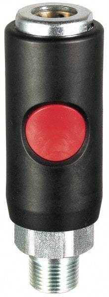 Prevost - 3/8 Male NPT Tru-Flate Automotive Pneumatic Hose Safety Coupler - Composite, 3/8" Body Diam - Eagle Tool & Supply