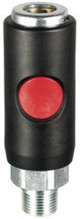 Prevost - 3/8 Male NPT Tru-Flate Automotive Pneumatic Hose Safety Coupler - Composite, 3/8" Body Diam - Eagle Tool & Supply