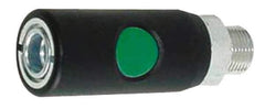 Prevost - 3/8 Female NPT European High Flow Pneumatic Hose Safety Coupler - Composite, 7.2mm Body Diam - Eagle Tool & Supply