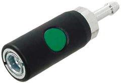 Prevost - Hose Barb European High Flow Pneumatic Hose Safety Coupler - Composite, 7.2mm Body Diam, 1/2" Hose ID - Eagle Tool & Supply