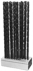Interstate - 1/8 to 1/2", 118° Point, Oxide Finish, High Speed Steel Aircraft Extension Length Drill Bit Set - Eagle Tool & Supply