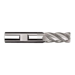SGS - 20mm Diam, 38mm LOC, 4 Flute Solid Carbide 1.5mm Corner Radius Roughing End Mill - TiN Finish, 104mm OAL, 20mm Shank Diam, Single End, Centercutting, 40° Helix - Eagle Tool & Supply