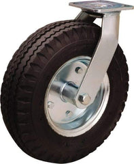 Hamilton - 12" Diam, Rubber Swivel Caster - 500 Lb Capacity, Top Plate Mount, 4" x 4-1/2" Plate, Precision Ball Bearing - Eagle Tool & Supply