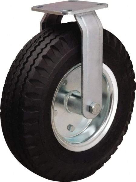 Hamilton - 12" Diam, Rubber Rigid Caster - 500 Lb Capacity, Top Plate Mount, 4" x 4-1/2" Plate, Precision Ball Bearing - Eagle Tool & Supply