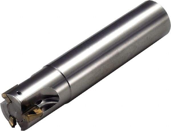 Kyocera - 1" Cut Diam, 0.394" Max Depth of Cut, 1" Shank Diam, 6.3" OAL, Indexable Square Shoulder End Mill - BDMT 11T3 Inserts, Cylindrical Shank, 90° Lead Angle, Through Coolant - Eagle Tool & Supply