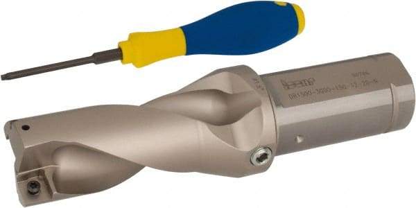 Iscar - 3" Max Drill Depth, 2xD, 1-1/2" Diam, Indexable Insert Drill - 2 Inserts, 1-1/2" Shank Diam, Straight Shank - Eagle Tool & Supply