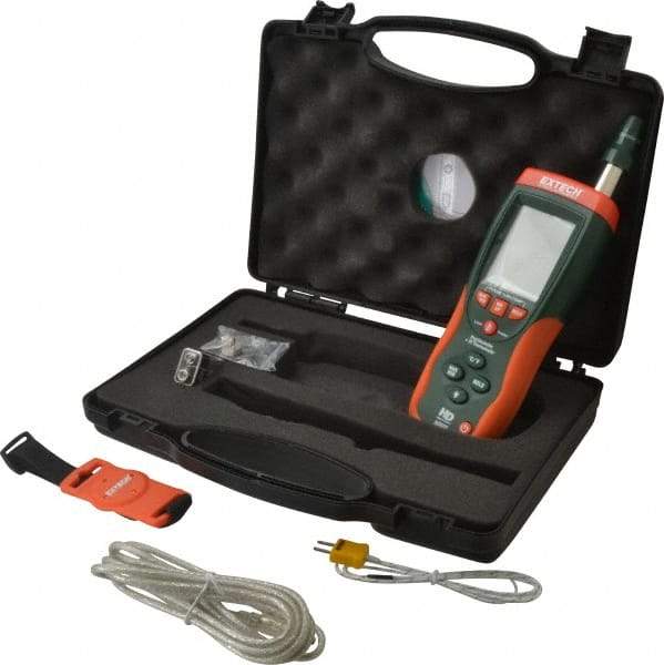 Extech - 14 to 140°F, 0 to 100% Humidity Range, Psychrometer - 2% Relative Humidity Accuracy, 0.1° Resolution - Eagle Tool & Supply