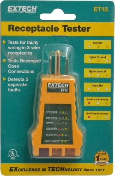 Extech - Receptacle Tester - LED Display - Eagle Tool & Supply