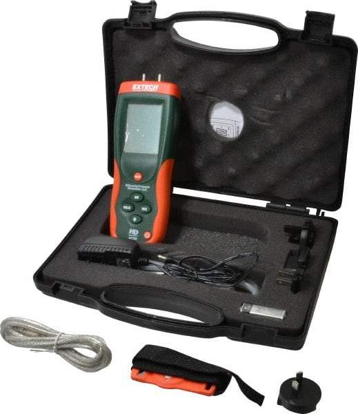 Extech - 5 Max psi, +/-0.3% FS% Accuracy, Differential Pressure Manometer - 5 Maximum PSI, 138.3 Inch Water Column - Eagle Tool & Supply