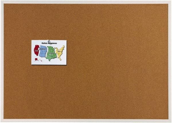 Quartet - 96" Wide x 48" High Open Cork Bulletin Board - Natural (Color) - Eagle Tool & Supply