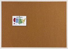Quartet - 96" Wide x 48" High Open Cork Bulletin Board - Natural (Color) - Eagle Tool & Supply