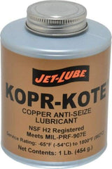 Jet-Lube - 1 Lb Can High Temperature Anti-Seize Lubricant - Copper/Graphite, -65 to 1,800°F, Copper/Bronze, Food Grade, Water Resistant - Eagle Tool & Supply