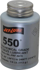 Jet-Lube - 0.25 Lb Can Extreme Pressure Anti-Seize Lubricant - Molybdenum Disulfide, -65 to 2,400°F, Steel Blue, Water Resistant - Eagle Tool & Supply