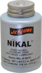 Jet-Lube - 0.25 Lb Can High Temperature Anti-Seize Lubricant - Nickel, -65 to 2,600°F, Silver Gray, Water Resistant - Eagle Tool & Supply