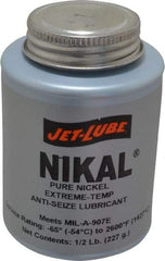 Jet-Lube - 0.5 Lb Can High Temperature Anti-Seize Lubricant - Nickel, -65 to 2,600°F, Silver Gray, Water Resistant - Eagle Tool & Supply