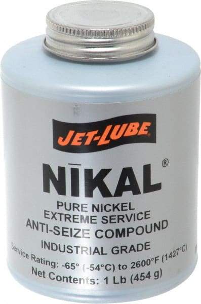 Jet-Lube - 1 Lb Can High Temperature Anti-Seize Lubricant - Nickel, -65 to 2,600°F, Silver Gray, Water Resistant - Eagle Tool & Supply