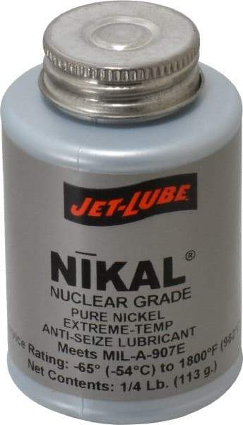 Jet-Lube - 0.25 Lb Can Extreme Temperature Anti-Seize Lubricant - Nickel, -65 to 1,800°F, Gray, Nuclear Grade - Eagle Tool & Supply