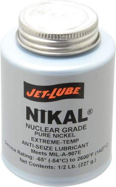 Jet-Lube - 0.5 Lb Can Extreme Temperature Anti-Seize Lubricant - Nickel, -65 to 2,600°F, Gray, Nuclear Grade - Eagle Tool & Supply