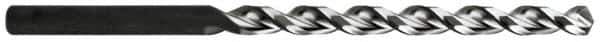 Interstate - 5/8", 135° Point, Parabolic Flute, High Speed Steel Taper Length Drill Bit - Bright Finish, 4-7/8" Flute Length, 8-3/4" OAL - Eagle Tool & Supply