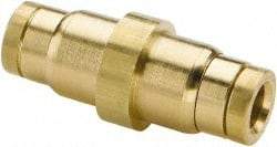 Parker - 5/8" Outside Diam, Brass Push-to-Connect Tube Retaining Ring Bulkhead Union - 250 Max psi, Buna-N O-Ring, Tube to Tube Connection - Eagle Tool & Supply