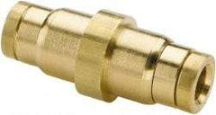 Parker - 5/8" Outside Diam, Brass Push-to-Connect Tube Retaining Ring Bulkhead Union - 250 Max psi, Buna-N O-Ring, Tube to Tube Connection - Eagle Tool & Supply