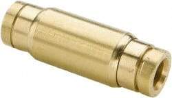 Parker - 3/16" Outside Diam, Brass Push-to-Connect Tube Union - 250 Max psi, Tube to Tube Connection, Buna-N O-Ring - Eagle Tool & Supply