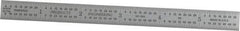 PEC Tools - 6" Long, 1/64, 1/50, 1/32, 1/10" Graduation, Flexible Steel Rule - 3R Graduation Style, 1/2" Wide, Silver, Satin Chrome Finish - Eagle Tool & Supply