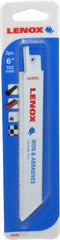 Lenox - 6" Long x 3/4" Thick, Carbide Reciprocating Saw Blade - Straight Profile, Continuous Edge, Universal Shank - Eagle Tool & Supply