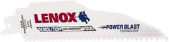 Lenox - 6" Long x 7/8" Thick, Bi-Metal Reciprocating Saw Blade - Straight Profile, 6 TPI, Toothed Edge, Universal Shank - Eagle Tool & Supply