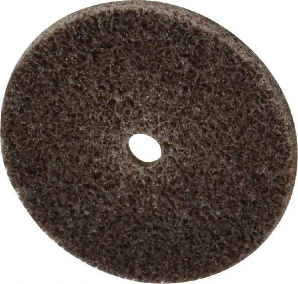 3M - 1-1/2" Diam, 1/8" Face Width, 3/16" Center Hole, Medium Grade, Aluminum Oxide Deburring Wheel - Unitized, Hard Density 7 Grade, 30,100 RPM - Eagle Tool & Supply