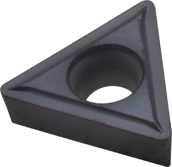 Kennametal - TCMT32.52 LF Grade KC5010 Carbide Turning Insert - TiAlN Finish, 60° Triangle, 3/8" Inscr Circle, 5/32" Thick, 1/32" Corner Radius - Eagle Tool & Supply