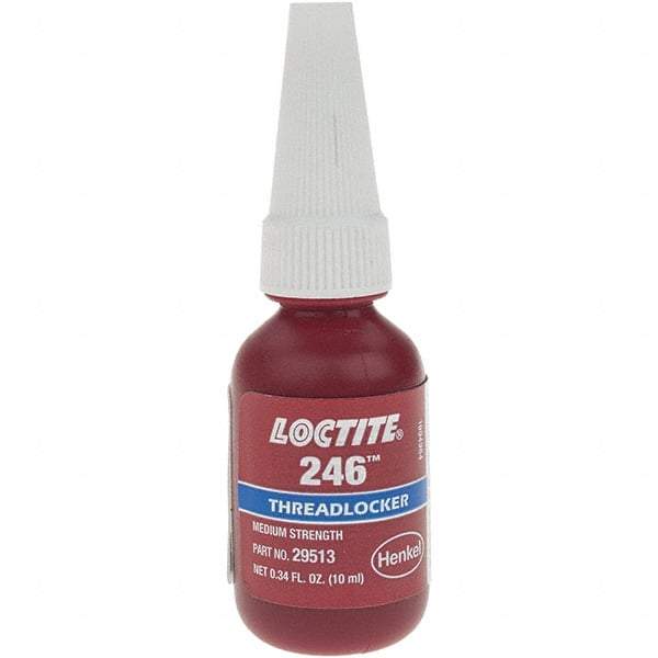 Loctite - 10 mL Bottle, Blue, Medium Strength Liquid Threadlocker - Series 246 - Eagle Tool & Supply