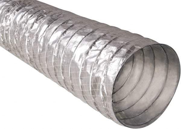 Hi-Tech Duravent - 4" ID, 25' Long, Metalized Film Blower & Duct Hose - Silver, 2" Bend Radius, 0.15 In/Hg, 0.85 Max psi, -20 to 250°F - Eagle Tool & Supply