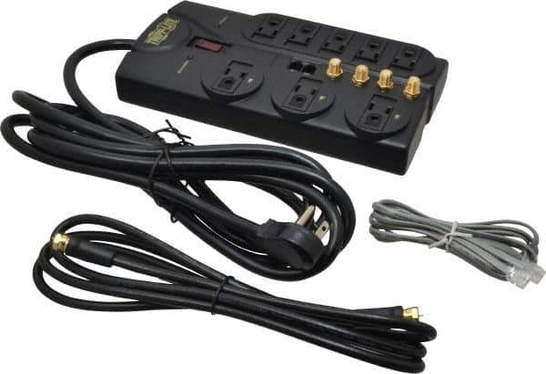 Tripp-Lite - 8 Outlets, 120 Volts, 15 Amps, 10' Cord, Power Outlet Strip - Free Hanging, Keyhole Mount, 5-15P NEMA Configuration, 9.55" Strip, UL1449 3rd Edition - Eagle Tool & Supply