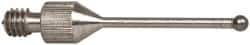SPI - #4-48, 0.2810" Ball Diam, Chrome Alloy Steel Ball Contact Point - 0.281" Contact Point Length, Use with Dial Indicators - Eagle Tool & Supply