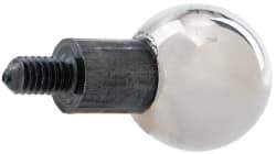 SPI - #4-48, 0.3430" Ball Diam, Chrome Alloy Steel Ball Contact Point - 0.343" Contact Point Length, Use with Dial Indicators - Eagle Tool & Supply