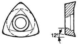 Seco - 218.19250 ME12 Grade T25M Carbide Milling Insert - TiCN/TiC/TiCN/TiN Finish, 1/4" Thick, 0.651" Inscribed Circle, 0.047" Corner Radius - Eagle Tool & Supply