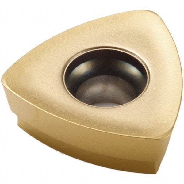 Seco - 218.19125 M07 Grade F40M Carbide Milling Insert - TiAlN/TiN Finish, 0.156" Thick, 0.35" Inscribed Circle, 0.031" Corner Radius - Eagle Tool & Supply