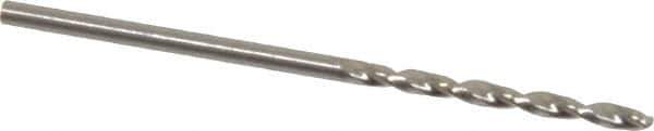 Walter-Titex - 1.7mm 130° Cobalt Jobber Drill - Bright Finish, Right Hand Cut, Parabolic Flute, Straight Shank, 1-11/16" OAL, Split Point - Eagle Tool & Supply
