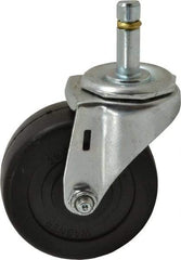 E.R. Wagner - 3" Diam x 1-1/4" Wide x 3-5/8" OAH Stem Mount Swivel Caster - Soft Rubber, 125 Lb Capacity, Delrin Bearing, 7/16 x 1-3/8" Friction Stem - Eagle Tool & Supply